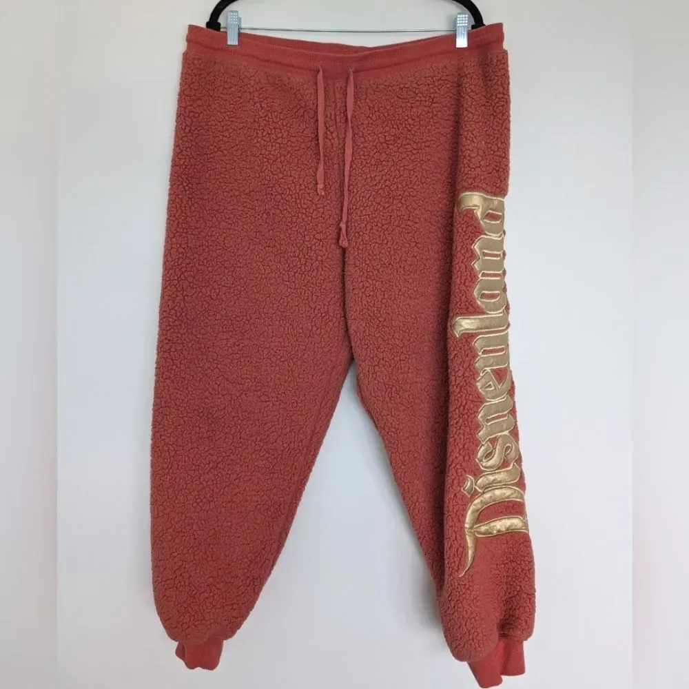 Disneyland Resort Spirit Jersey Sherpa Fleece Elastic Waist Sweatpants Sz XXL - Picture 1 of 16